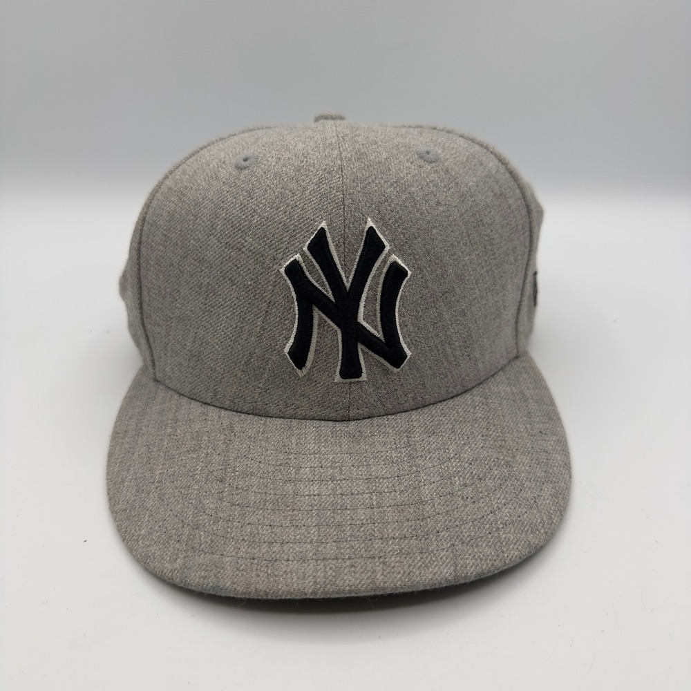 New Era Hat 59FIFTY New York Yankees 7 1/8 Excellent Grey Fitted MLB Cap